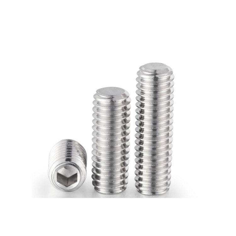 M4-M10 SS304 Metric Hexagon Socket Set Screws with Flat Point ISO 9001 2015 Certified