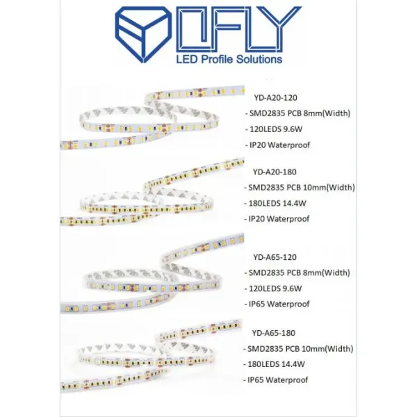 10mm PCB 60LEDs/M Customized Length Flexible LED Strip Lights SMD 2835 LED Light Strip
