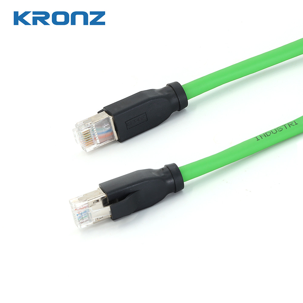 Quality Waterproof IP20 Ethernet RJ45 Connectors Dual Shielded Cable 24AWG for sale