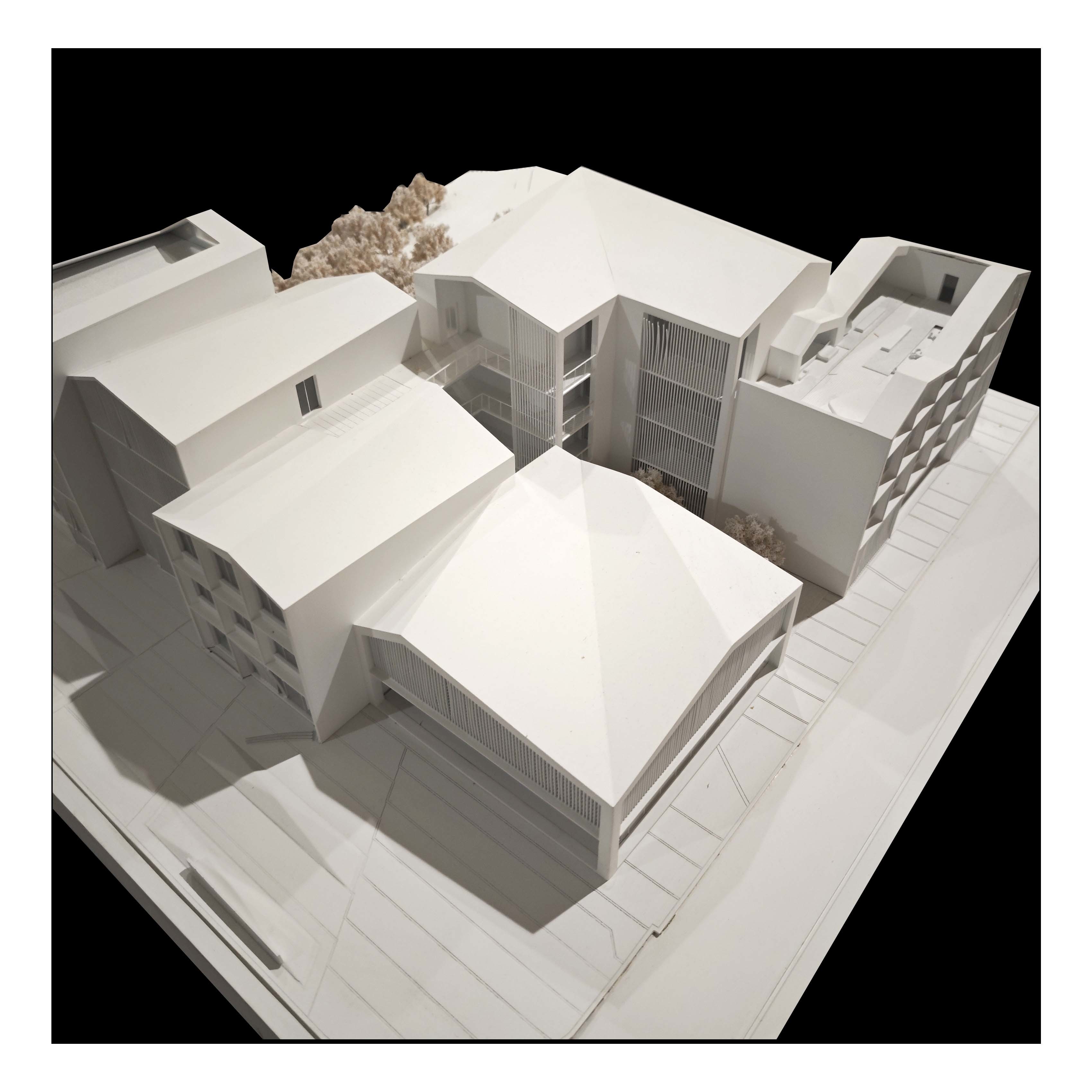 Multi Building Architectural Scale Model 1:100 Unique Roof Residential Layout