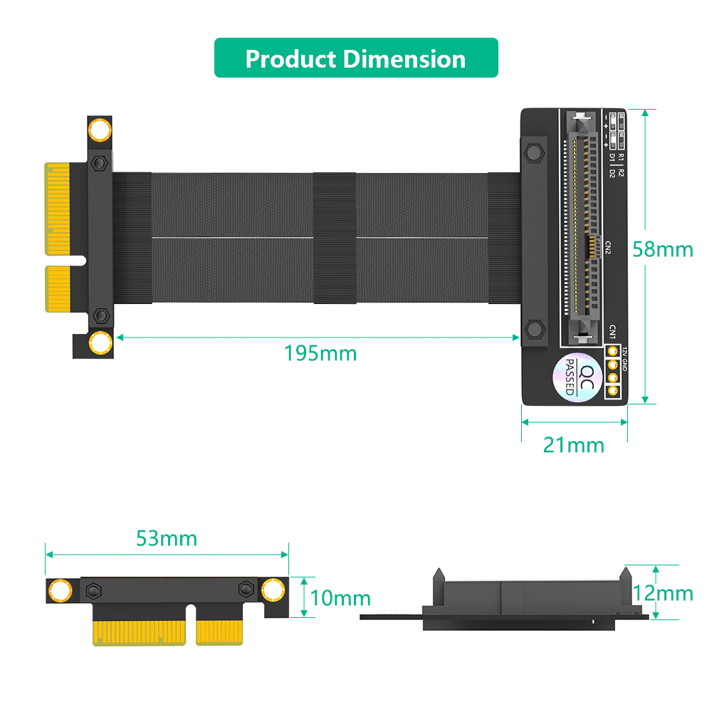 SFF-8639 U.2 to PCIe 3.0 4X Extender Cable for NVMe SSD