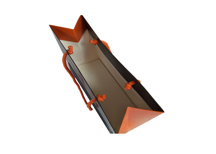 Decorative Custom Printed Paper Bags Black / Orange Color Eco Friendly