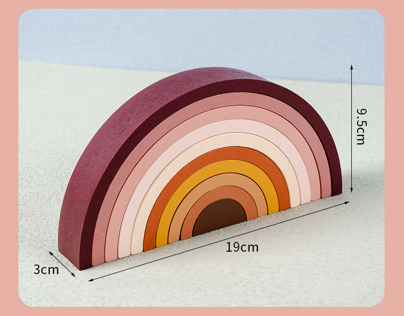 Montessori Rainbow Building Block Baby Wooden Toy Safe Non-toxic DIY Creative Stacking Balance Game Educational Toy