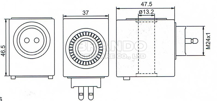 Dimension of BB13347838 Solenoid Valve Coil :