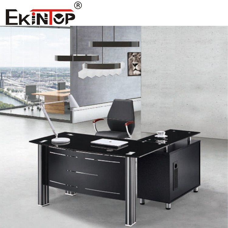 black glass desk