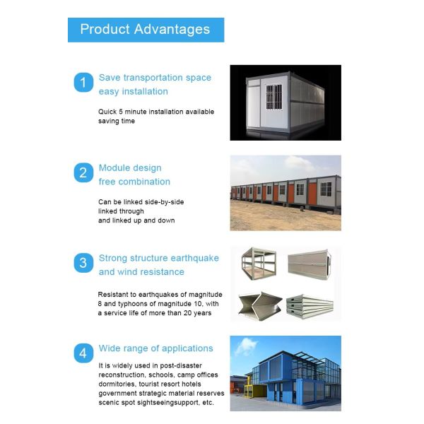 Temporary Construction Site Home or Office Camp with Flat Pack Container and Bathroom
