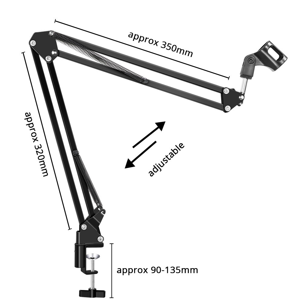 32mm Desktop Mic Stand With Pop Filter