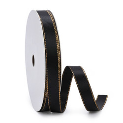 25mm Single Side Webbing for Gift Packing 100% Polyester Gold/Silver Metallic
