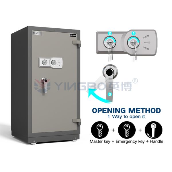 Double Keys Lock Fire Resistant Safe Box Adjustable Shelf Solid Steel