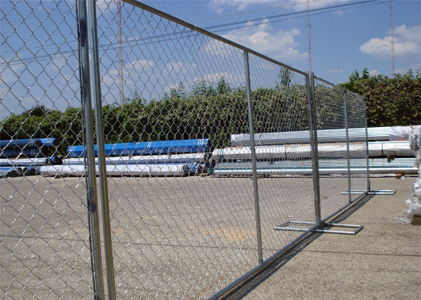 8'x12' Q195 Q235 Temporary Chain Link Fence 60mm x 60mm x 2.7mm