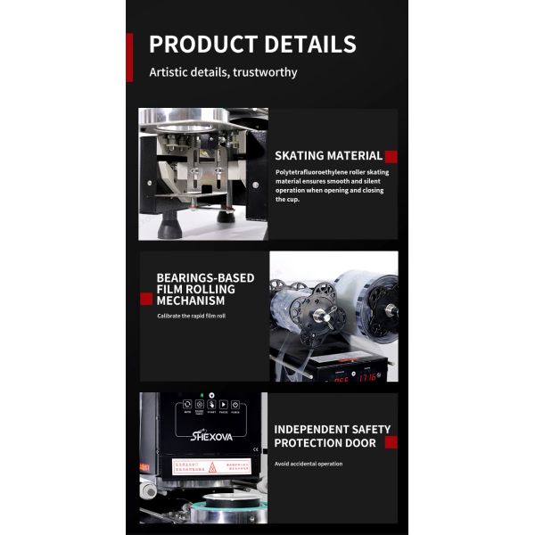 Table Top Stainless Steel Beverage Cup Sealer Machine With Customized Caliber