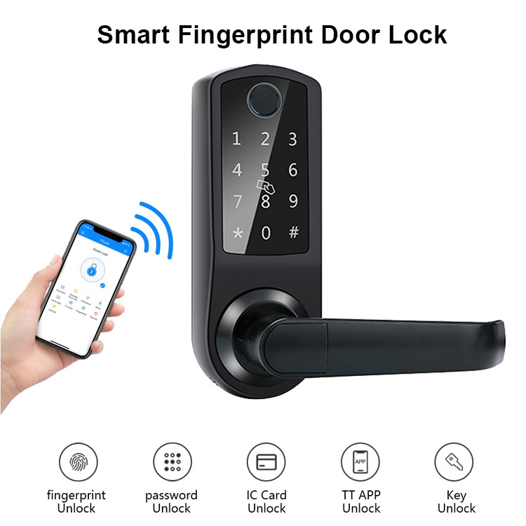 FCC Smart Keypad Door Lock Wifi 180mm Safe Digital Fingerprint