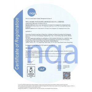 WELLMARK PACKAGING CO.,LTD. Certifications