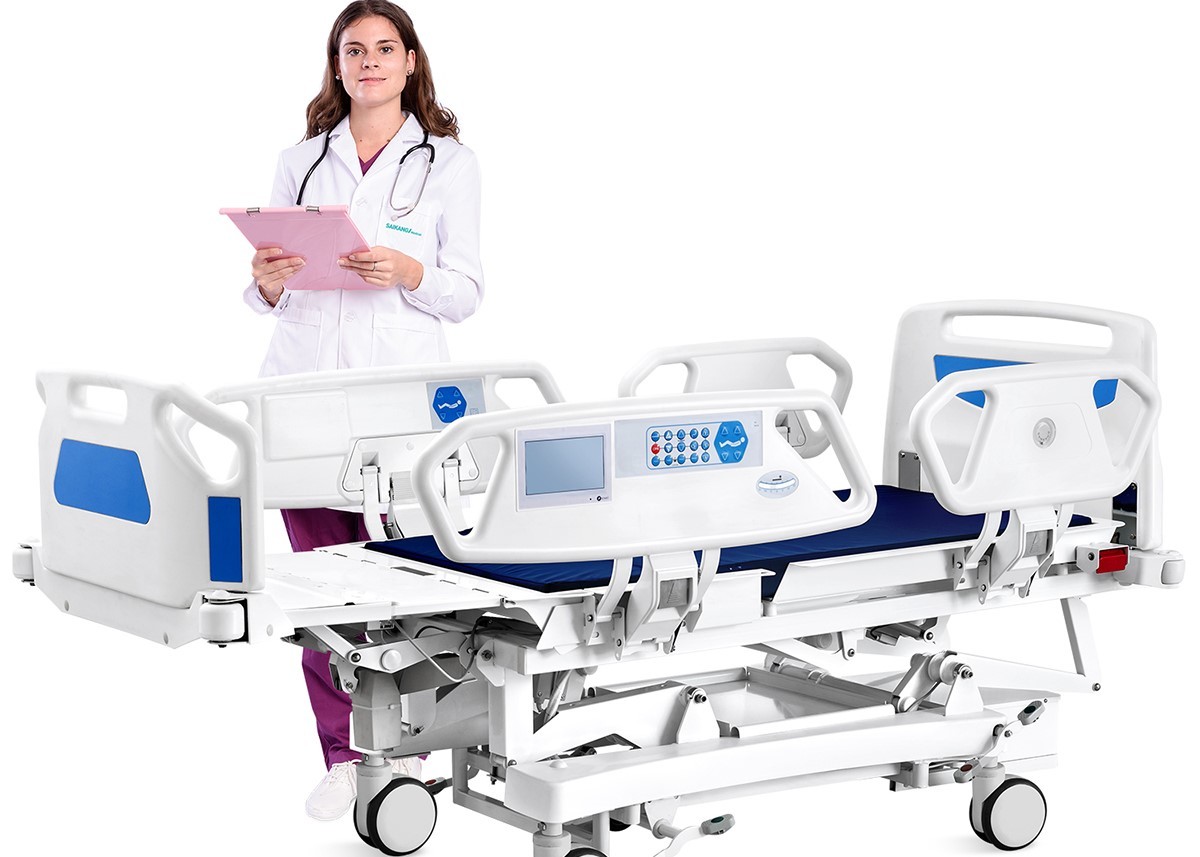 Fully Electric Height Adjustable Hospital Bed 500-950mm Eight Function