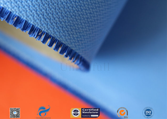 550 g/m2 0.55mm Blue Silicone Coated Fibreglass Fabric For Insulation Jacket