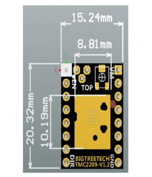 Microstep 2/4/8/16 4.75V-28V DCSTEP/DIR/UART TMC 2209 Stepper Driver
