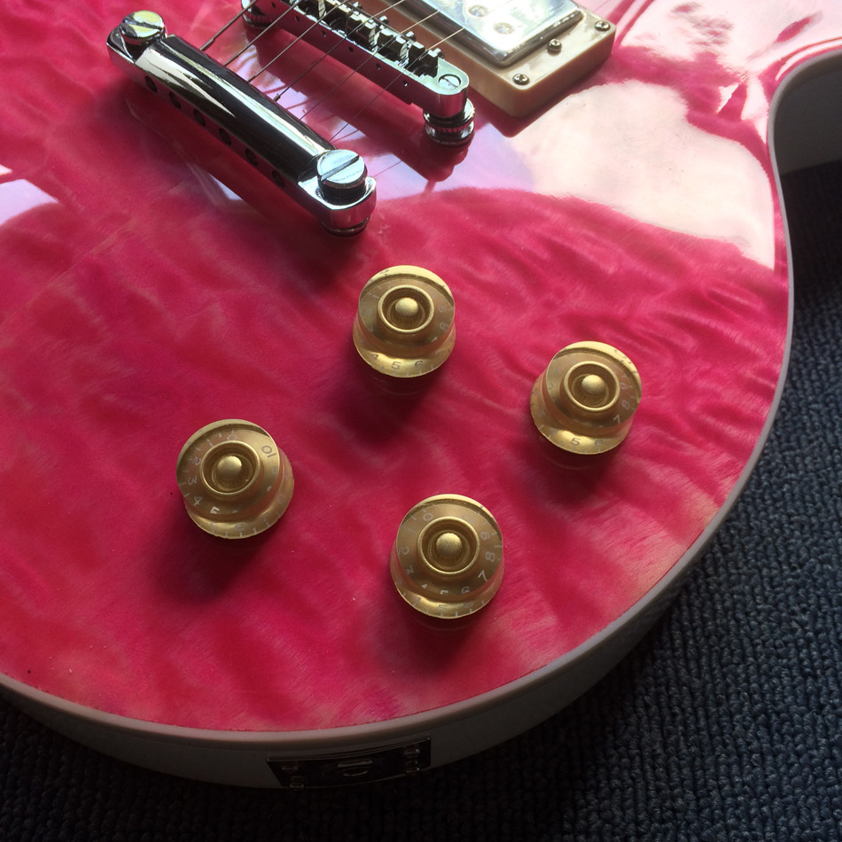 New high quality LP electric guitar, Ebony Fingerboard,frets binding,Quilte Maple top ,Real Abalone inlay