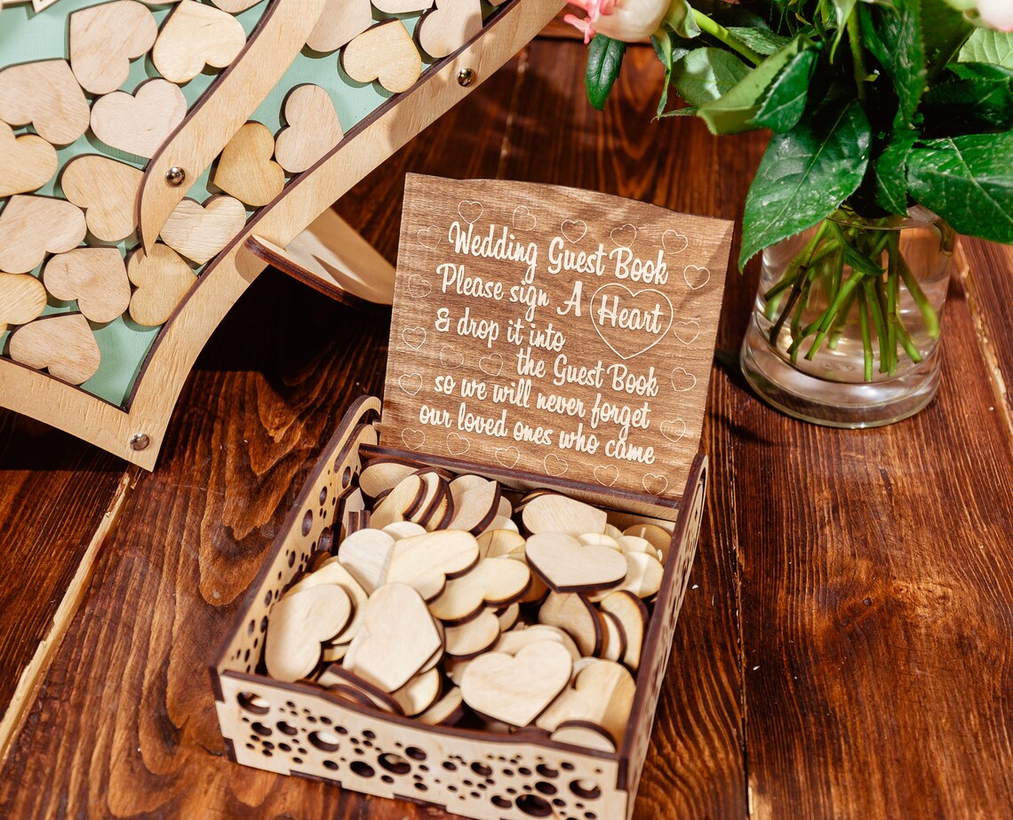 Personalized Alternative Wedding Guest Book Heart shape Our Guestbook Sign