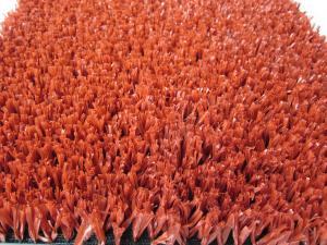 Quality Red Coloured Fibrillated PE Artificial Commercial Artificial Grass for sale
