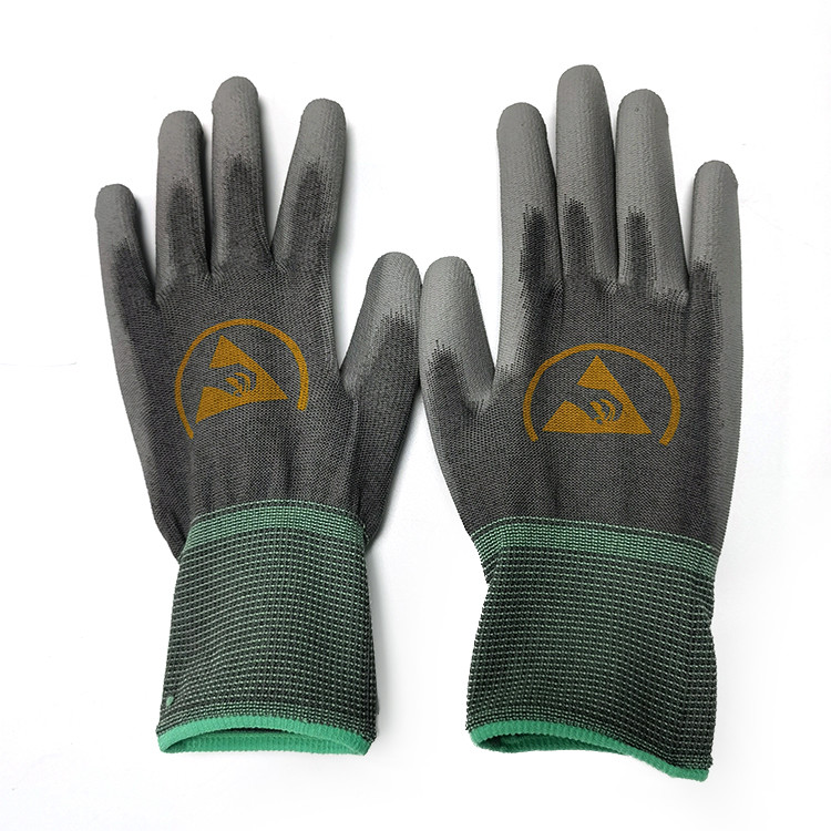 Ergonomic Anti Slip ESD Antistatic PU Palm Fit Gloves