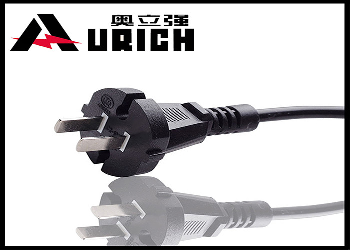 Two Prong China Power Lead CCC Certification , Chinese 2 Pin AC Power Cable