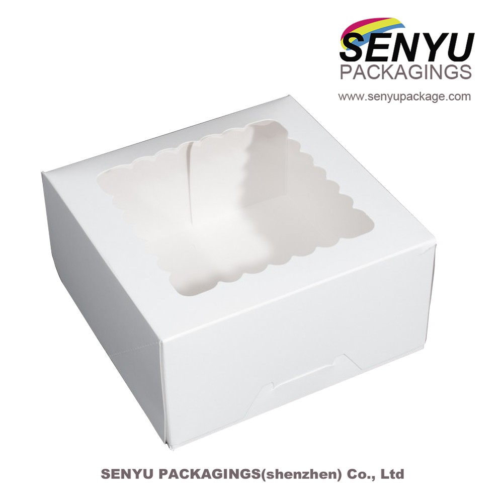 300g cardboard white window pvc box with your logo and custom surface coating and color printing