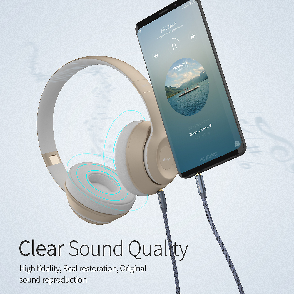 Car Headphone Adapter Aux Speaker Wire 3.5mm Jack Audio Cables Male Jack To Jack For Samsun