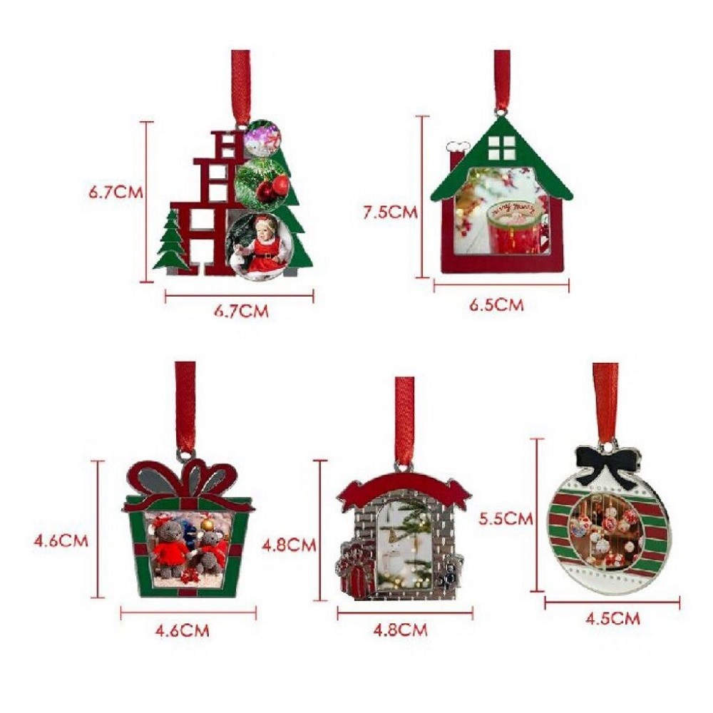 Customized Blank Sublimation Metal Christmas Ornaments DIY Christmas Gifts
