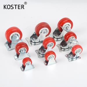 Quality 80kg Red Wheel 1inch 2inch 3inch Furniture Swivel Caster with Ball Bearing Zinc Plated for sale