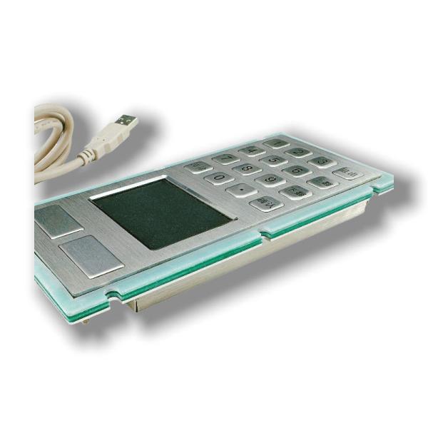IP65/IK07 Waterproof/Dustproof Industrial Stainless steel Keypad integrate with TouchPad USB interface Rear Panel Mounted -40℃