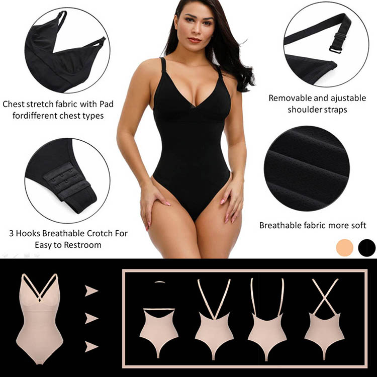 High Waist Tummy Control Women Body Shaper Slimming Bodysuit As Shown Decoration None