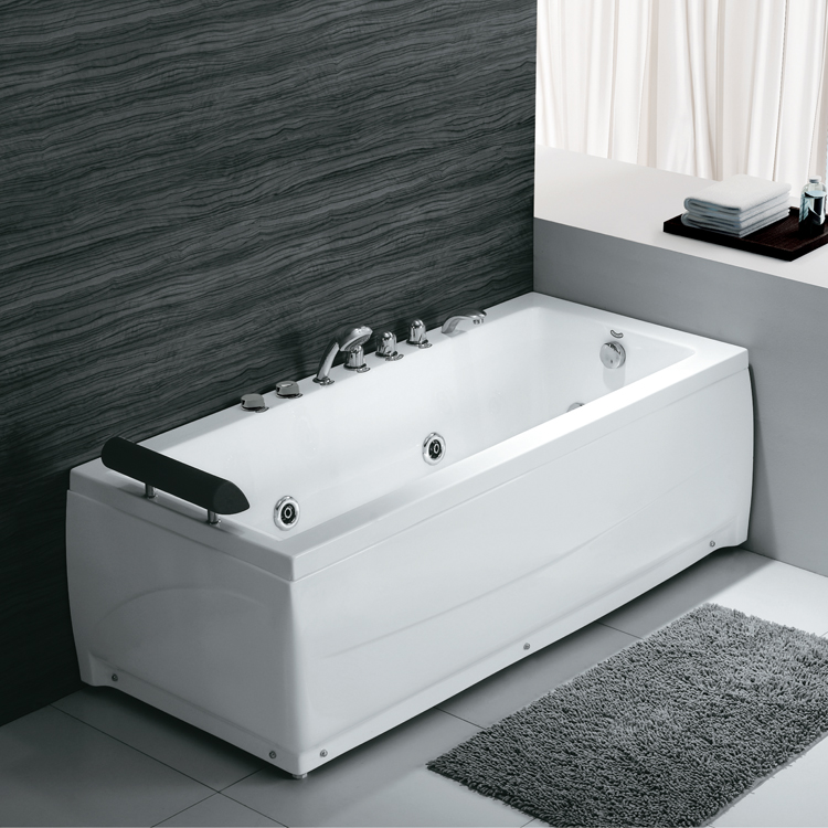 Fiberglass Acrylic Waterfall Whirlpool Bathtub Hotel Indoor 66.93"