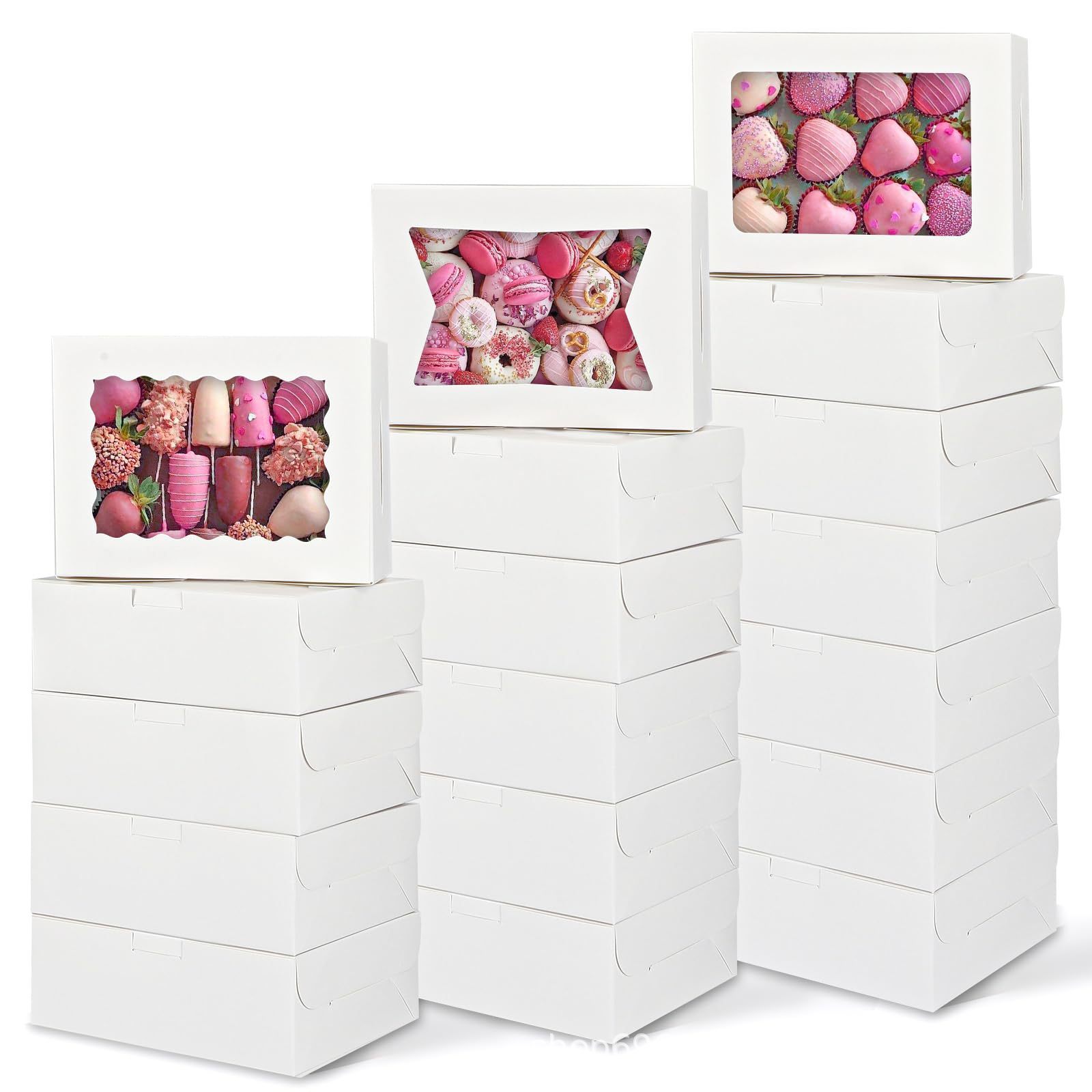 Quality Custom Window Bakery Gift Box for Cookies Macarons Donuts for sale