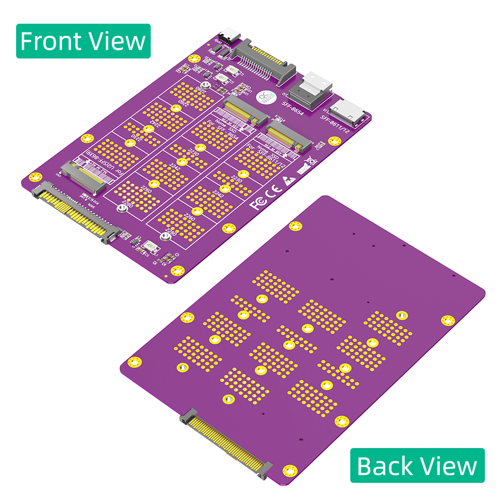 M.2 NVMe to SFF-8611/8654/U.2 Adapter 6Gb/s Bandwidth