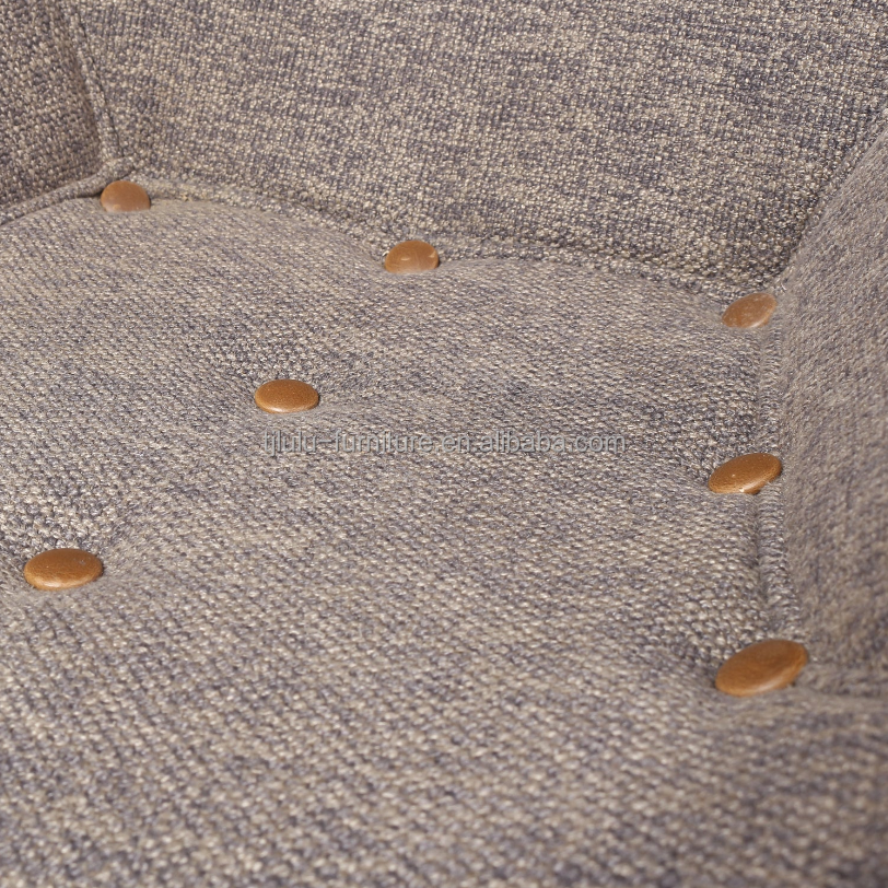 Wood Chairs Sofa Upholstered Chair Modern Solid Wood Leisure Lounge Chair with Stool Living Room Furniture