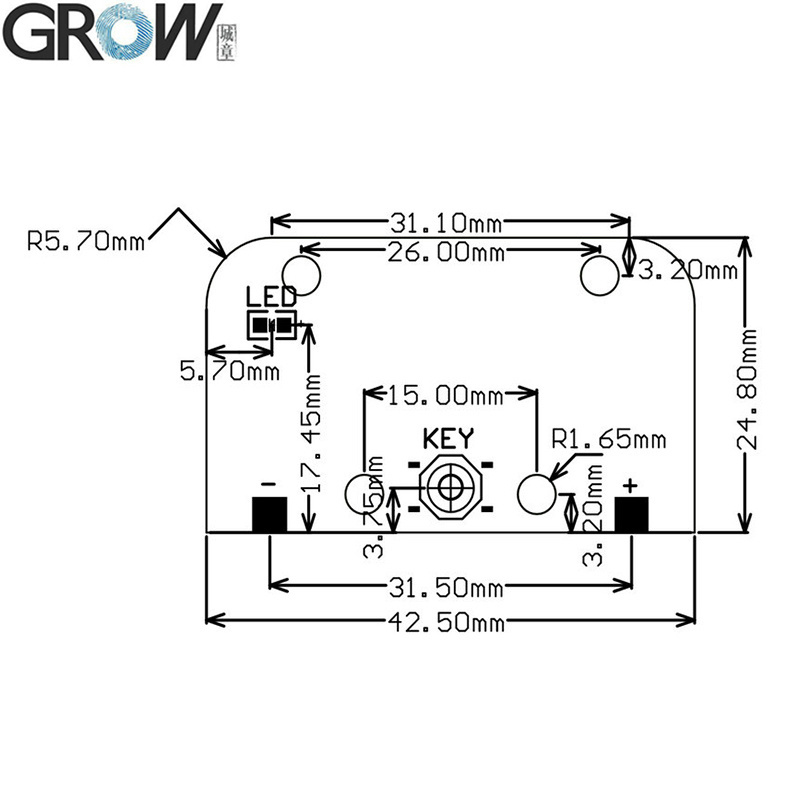 Grow Black Plastic Battery Enclosure for Door Access Control