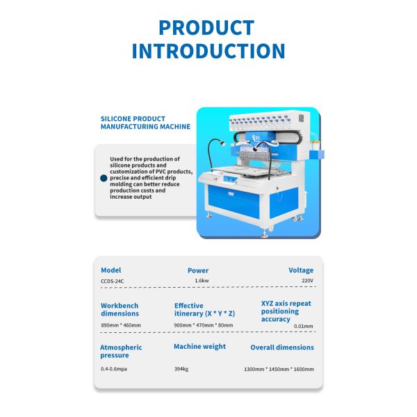 24 Colors Automatic 2D 3D PVC Silicone Keychains Dripping Molding Dispensing Machine for Making Tea Coaster Dolls Toys