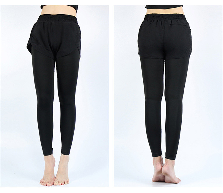 Two False Pieces Sweat Fitness Tights Leggings For Women Yoga Pants