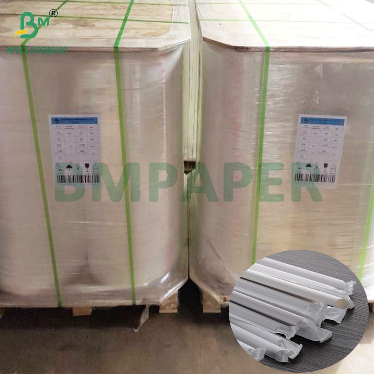 28g Food Grade Tea Drinking White Compostable Straw Wrapping Kraft Paper