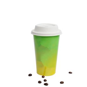 Quality Customized biodegradable disposable double wallpaper cup for coffee cups for sale