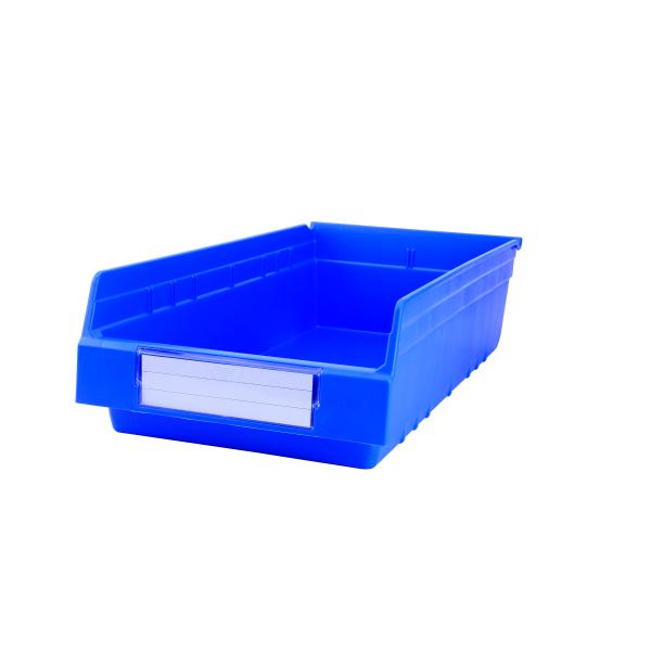 Customized Logo Warehouse Storage Plastic Solid Box Market Display Racking Bins Stackable Plastic Shelf Bin