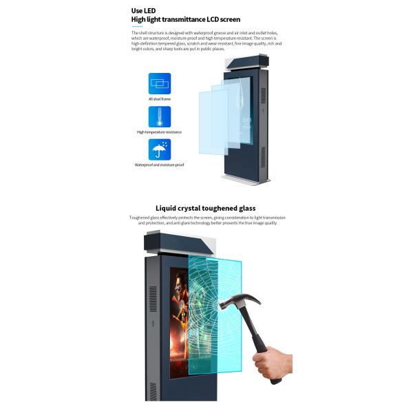 55 Inch 4K Dual Screen Outdoor Digital Signage With Camera