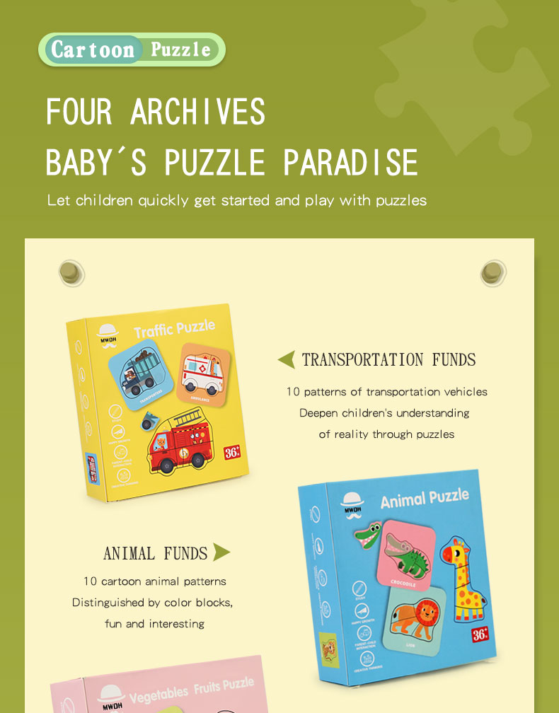 Muti Functional Cartoon Dinosaur Diy Drawing Montessori Educational Learning Jigsaw Puzzle Board Game Toys for Boys Girls