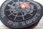 Washable Black Polyester Custom Clothing Patches / Adhesive Embroidered Patches