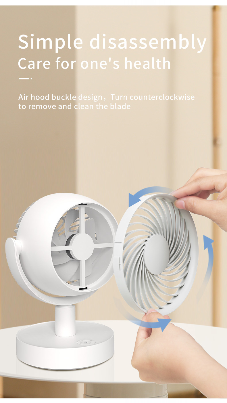 Whole Room 120-Degrees Variable Speeds Adjustable Tilt Low Noise DC Motor Table Air Circulator Desk Oscillating Fan With Remote