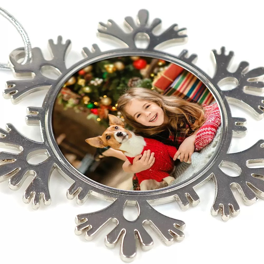 Sublimation Blank Christmas Ornaments Metal Snowflake Christmas Custom Christmas