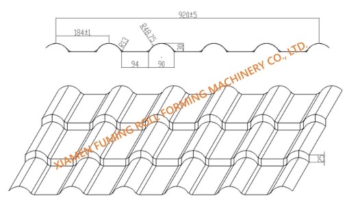 Customized Glazed Roof Tile Roll Forming Machine For Metal Profiles