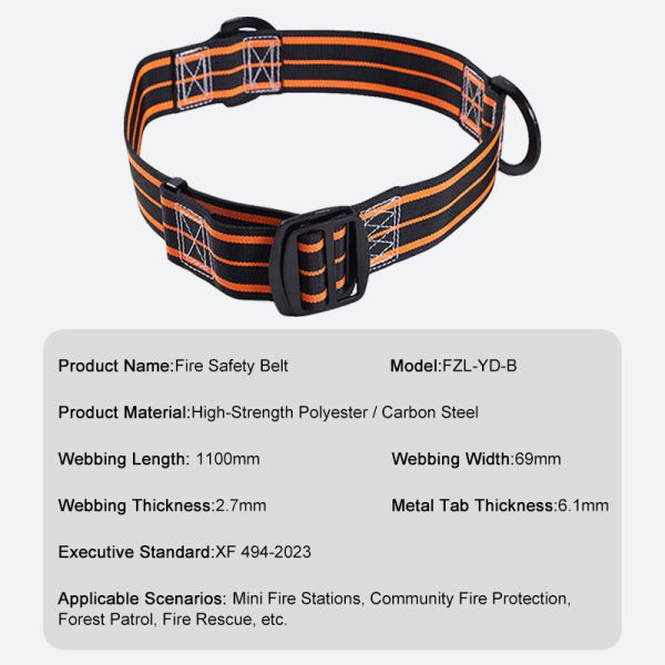 Fire safety belt - Firefighter safety rescue protective belt