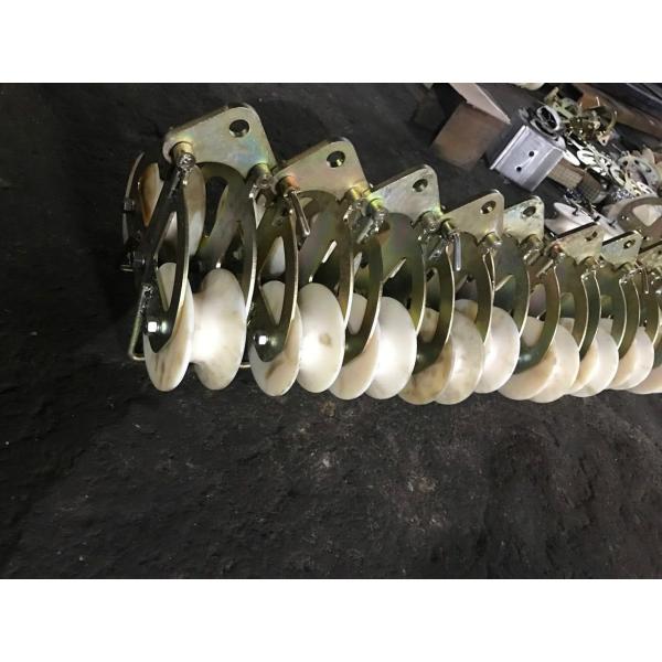 25KN Tandem Sheaves Conductor Stringing Blocks With Nylon Wheel