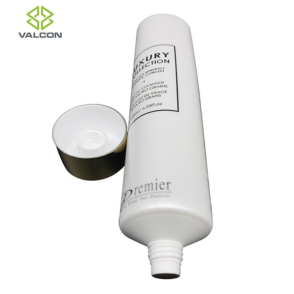 35 MM Diameter Empty Plastic Squeeze Tubes Gold UV Cap For Facial Cleanser